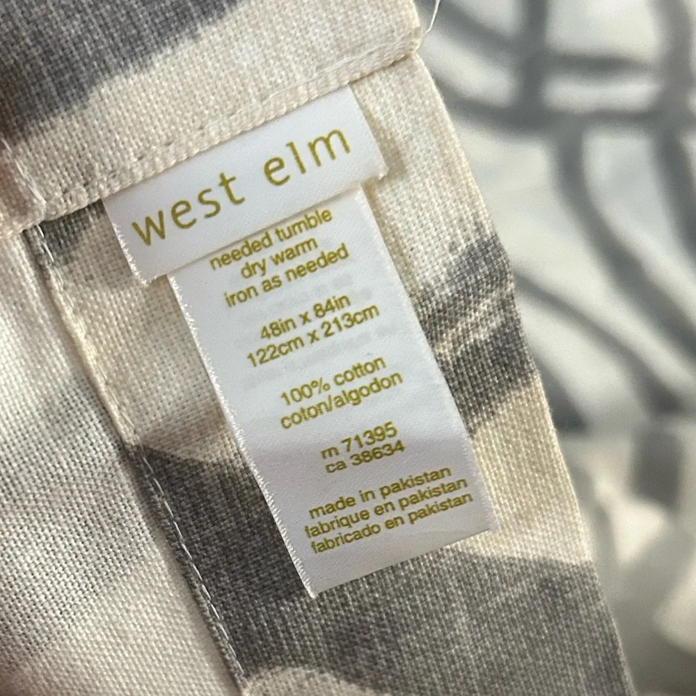 West Elm Curtain Panels - Cotton Scribble Lattice Hidden Tab 6-panels